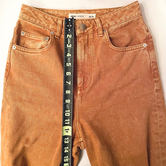 ASOS DESIGN Tall premium wide leg jeans in mustard yellow - Picture 8 of 10